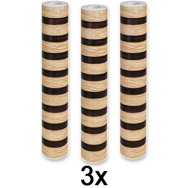 3x Елегантен стикер за стена с дървесен ефект | LINEWALL