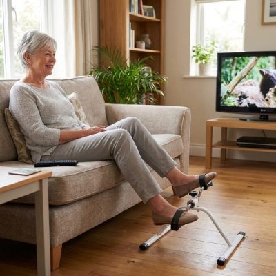 Мини тренажор с педали за бюро, диван и стол - ръце и крака, регулируемо съпротивление, до 150 кг | PEDALORA